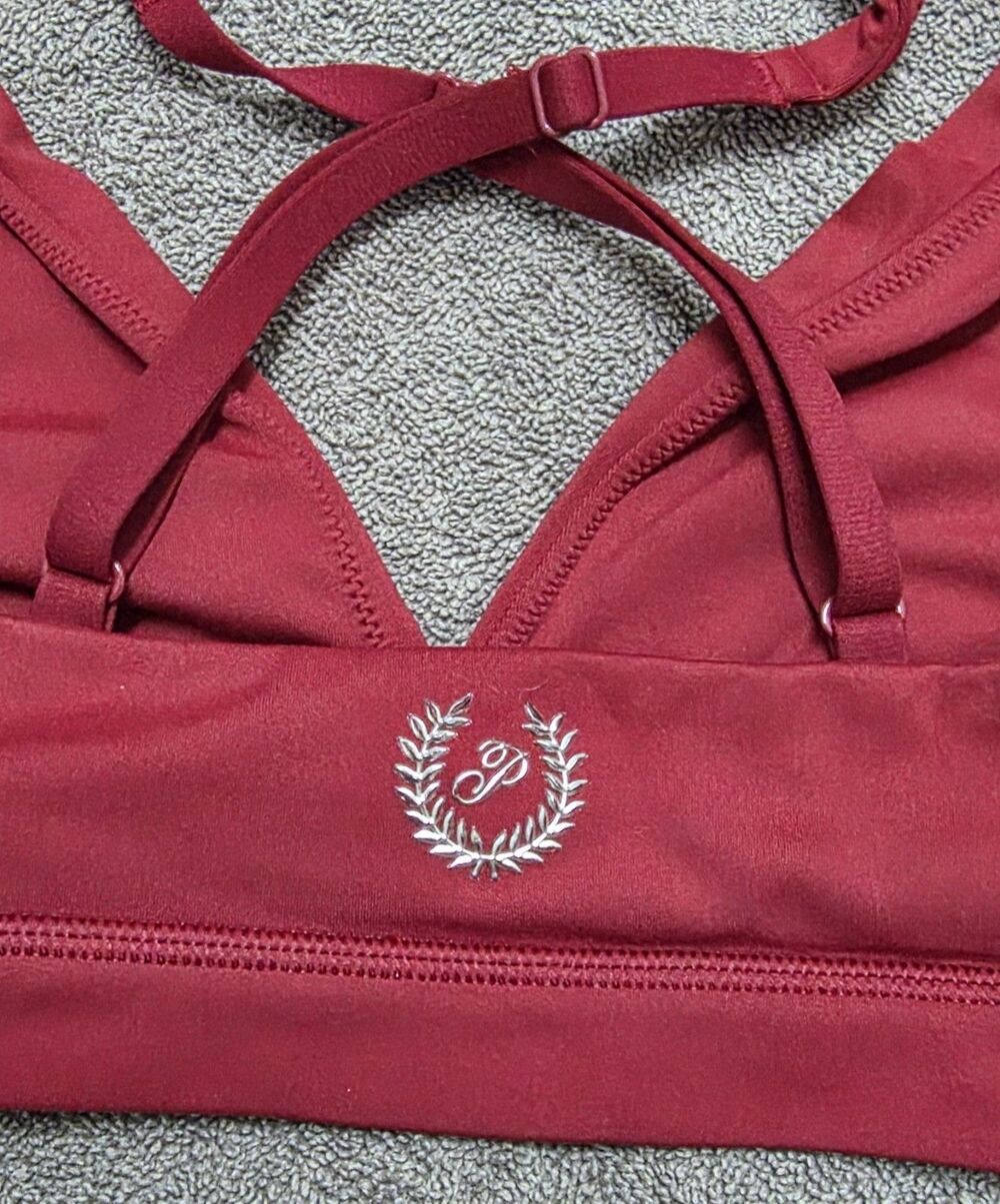 Victoria's Secret PINK Triangle Bralette Size S Burgundy Red Crossback Crest